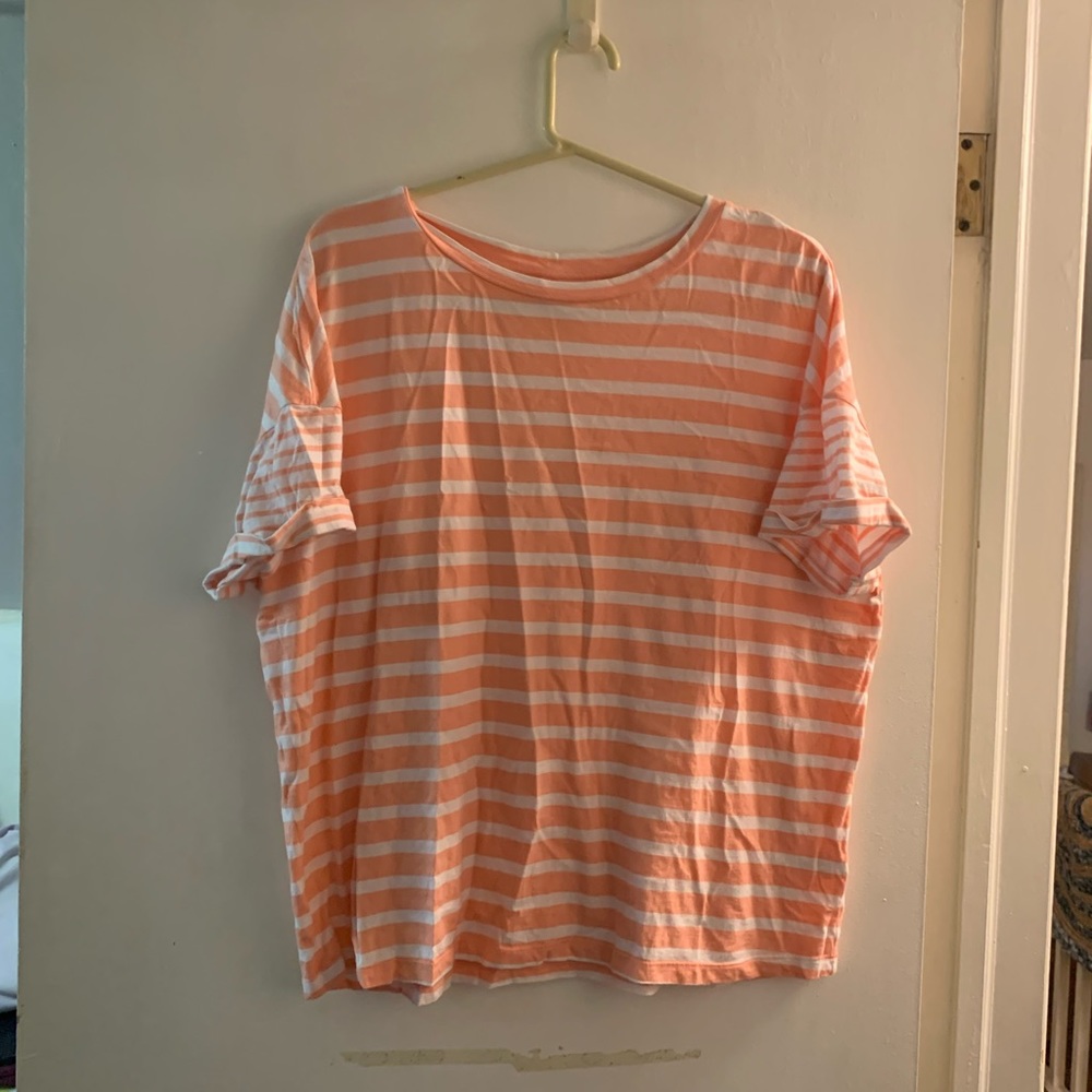 🎀 BP Coral Striped Tee